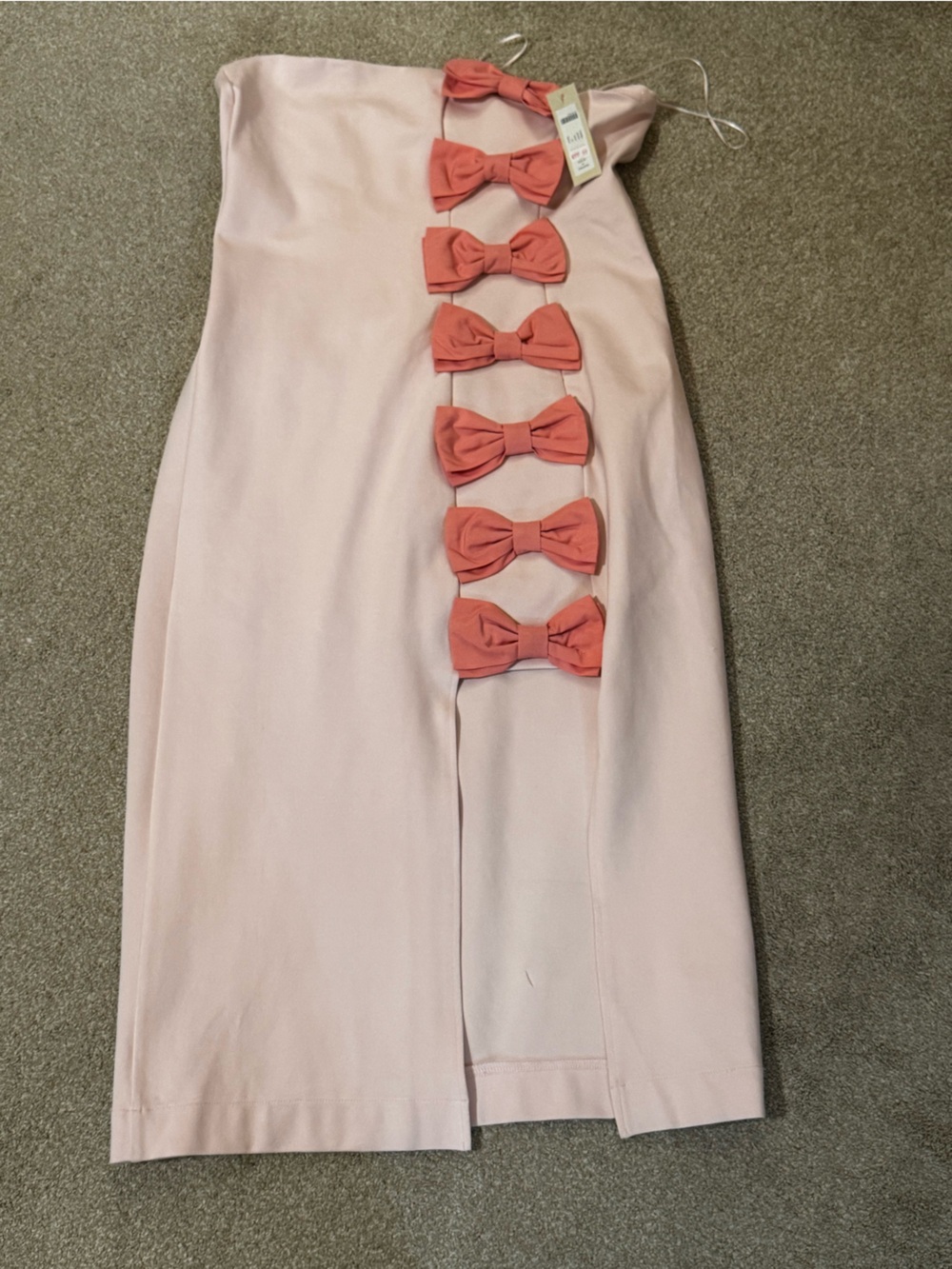 Women’s Dress with  Pink Bow-Accent